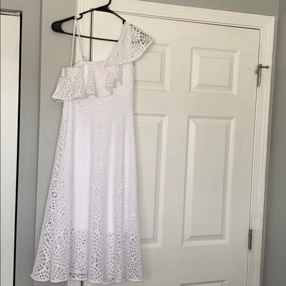 Lilly Pulitzer White Lace One Shoulder Dress